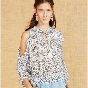 Ulla Johnson Dunia 100% Silk Blouse in Blanc